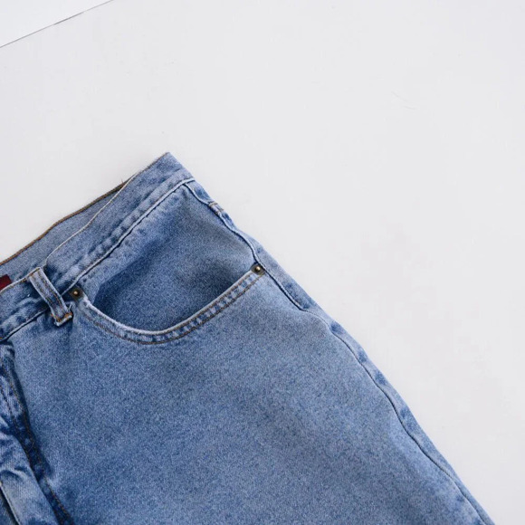 Vintage 90S Nevada Blue Light Wash 100% Cotton Straight Leg Denim Jeans Size 38 - Picture 9 of 14